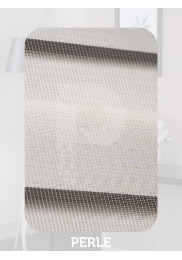 Br Perle Krem Renk Bambu Stor Zebra Perde Yüksek Kalite Alüminyum Kasa Krem