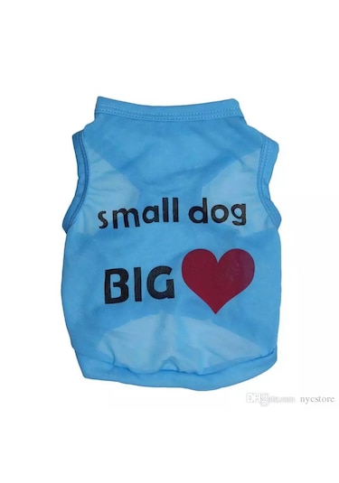 Köpek İçin Mavi Small Dog Big Love Pet Kıyafet Sweat Tshirt