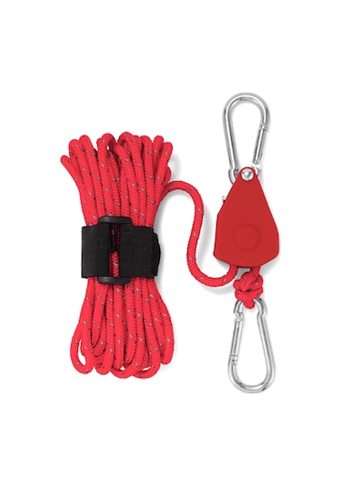 Springsun Küçük Kırmızı Alüminyum Geri Çekimli Tekerlekli Tente/şemsiye Sabitleyici, 4mm Kalın Nylon Ip İle Hızlı Ayarlı Fonksiyonlu Kırmızı