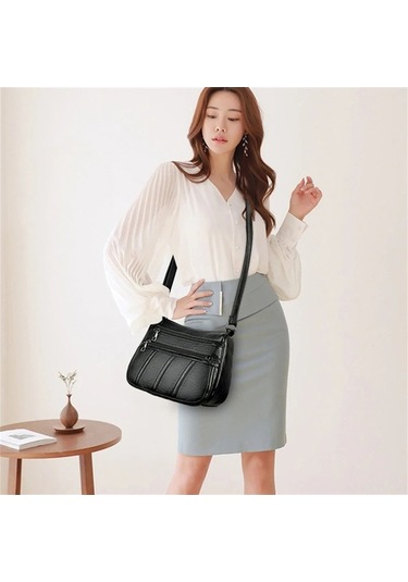 Dancemonkey Kadın Çapraz Çanta - Su Geçirmez 5 Cepli El Çantası Kahverengi Kahverengi