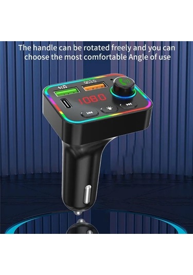 Pdf4 Pd 25w Hızlı Araç Şarj Cihazı İle Ahizesiz Aramalar Fm Verici 7 Renkli Led Işıklar Mp3 Çalar