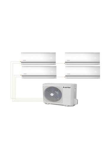 Airfel 10.5 kW 1 Dış + 4 İç Ünite (12+12+12+12) Duvar Tipi Multi Klima