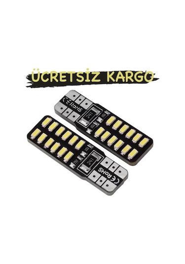 T10 Led 24 Ledli Metal Ultra Beyaz Park. Plaka. Tavan Ampulü 10 Adet