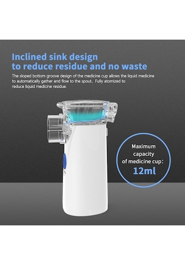 Novahub Çocuk Ve Yetişkinler İçin Mufunye Taşınabilir Sessiz Etkili Ultrasonik Nebulizatör Beyaz