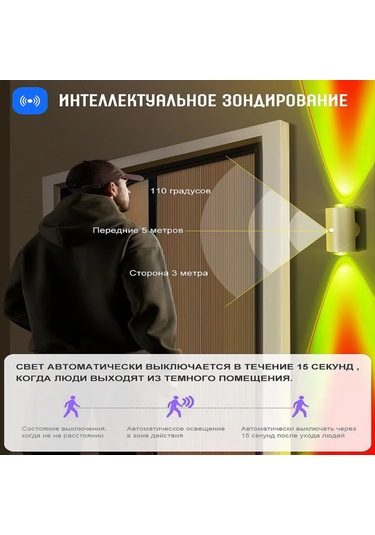 Hombey Rgb Hareket Sensörlü Akıllı Gece Lambası, Otomatik Açma/kapama, Renk Degrade Efekti, Type-c Şarj, Beyaz Beyaz