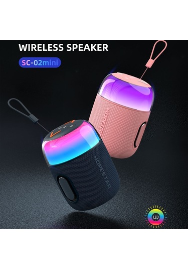 Hopestar SC-02MİNİ 10W RGB Işıklı 5.3 Bluetooth Taşınabilir Kablosuz Hoparlör