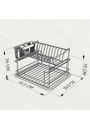 Teknotel İki Katlı Modüler Tabaklık Bulaşıklık Krom Kb010