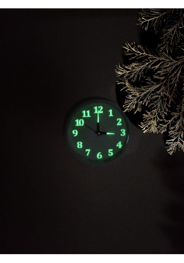 Fosforlu 22cm Duvar Saati 4 Adet Çanta 3 Adet Kek Kalıbı Hediyeli Beyaz