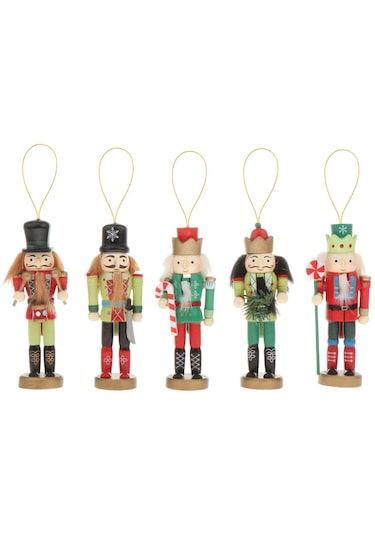 Homyl 5 Adet Geleneksel Fındıkkıran Asker Oyuncak Süs Renkli