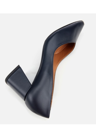 Hotiç Kadın Deri Lacivert Kalın Topuklu Ayakkabı 01ayh312470a680 Lacivert