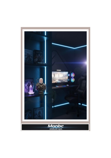 Monbc Witcher Büstü Geralt Of Rivia 3d Tasarım Dekoratif Biblo, Hediyelik Ve Ev Ofis İçin Şık Aksesuar