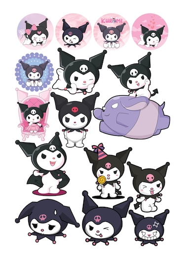 Sanrio Kuromi Anime Tasarım Stickers Çıkartma Pytkstk175