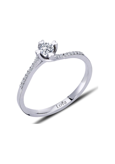 Lova Toplam 0,20 Karat Pırlanta Tektaş Yüzük - 1070048