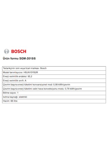 Bosch HBJN10YB2R 66 LT Ankastre Fırın