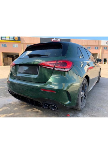 Mercedes A45 W177 Hb 2019+ Difüzör & Siyah Egzoz  Seti