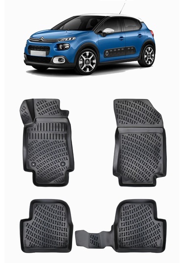 2016-2025 Citroen C3 Havuzlu Paspası 3d Kokusuz 1. Kalite