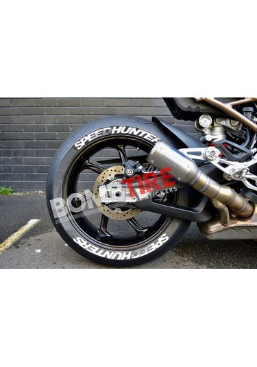 Motorsiklet Lastik Yazısı Beyaz Speedhunters 4 Adet 2.5 Cm Sticker Arma Şerit