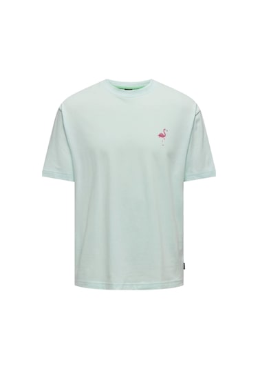 Only Erkek T-shirt 22029519 Onsmervyn Lıfe Rlx Summer Camgöbeği