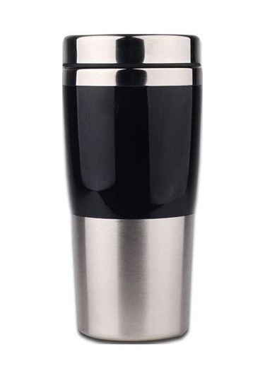 Novahub Paslanmaz Çelik 430ml Kupa Şişe, İç Yalıtımlı, İş İçin Siyah