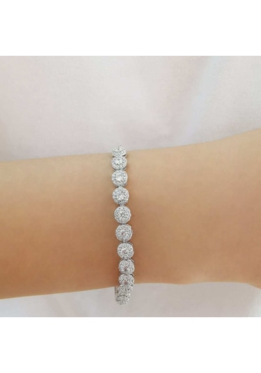 Su Yolu Gümüş Bileklik Çiçek Kesim (528167218)