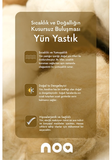 Noa Yatak Noa Premium Yün Yastık