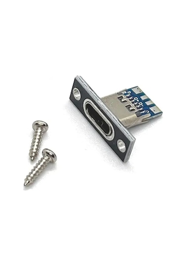 Usb 3.1 Type C Panel Montaj Dişi Soket 4 Pin Smd Lehimlenebilir Padler Konnektör Telefon Şarj