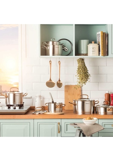 A1148 Proline 8 Parça Gold Tencere Seti