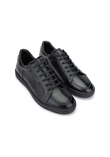 Tamer Tanca Erkek Hakiki Deri Siyah Casual Ayakkabı 183 30306 Erk Ayk Y24 Sıyah Siyah