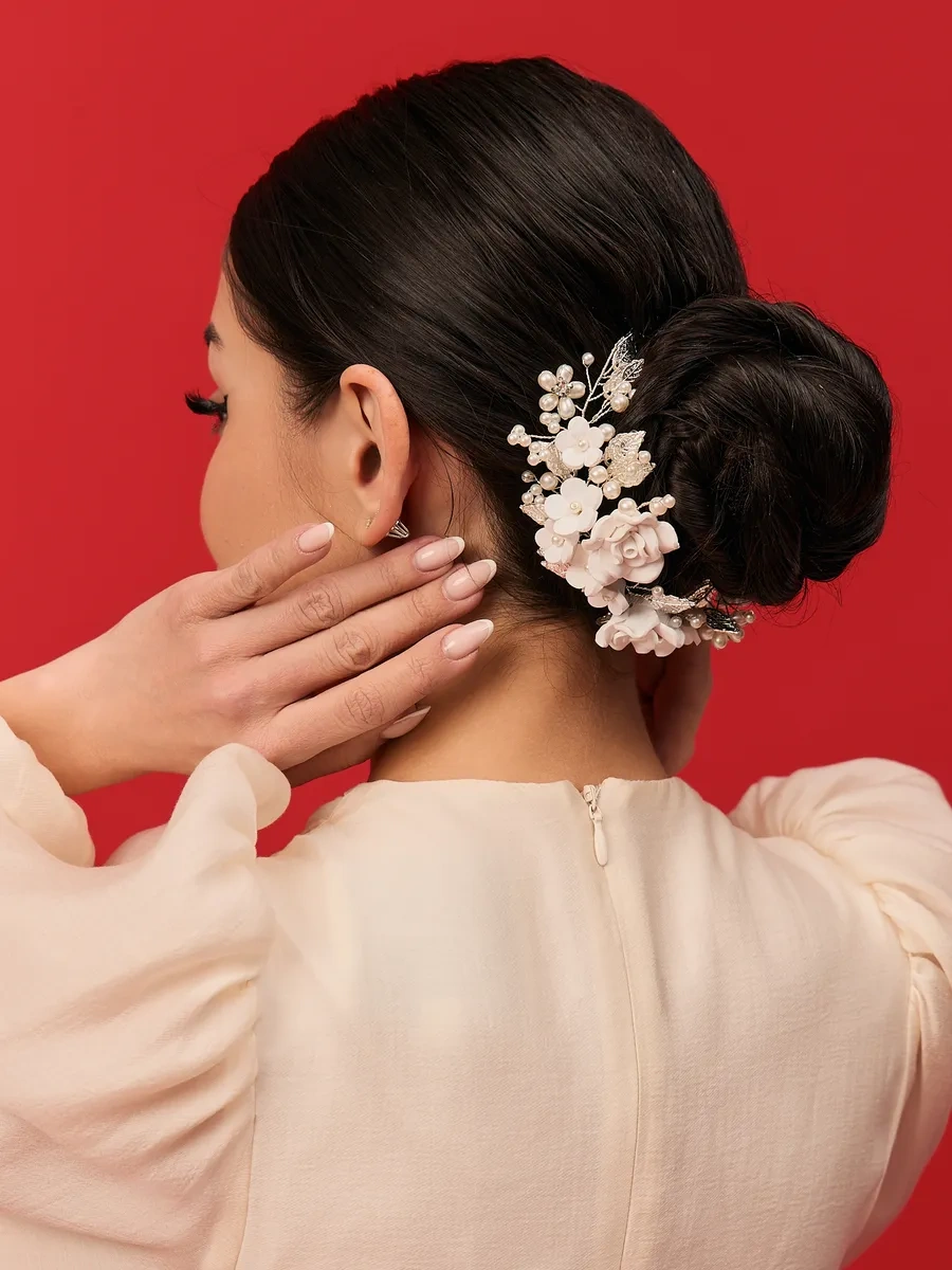 Bıjuteks Saç Taçları Düğün 91635896 Kırmızı-Beyaz