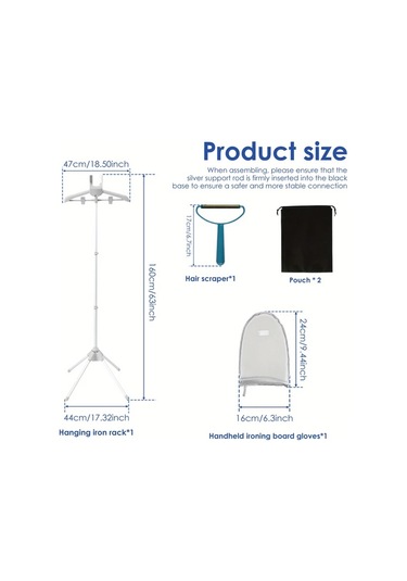 Fochsia Katlanır Alüminyum Ütü Standı Seti - Ayarlanabilir Seyahat Ütü Masası Ve Yumuşak Yün Tıraş Makinesi İle Gri Sku