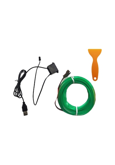 Suofeng Oto Işık Şeridi Yeşil Renk 5v Usb Doğrudan Tak 5 Metre Uzunlukta Tek Tel Kontrol Sistemi Pil Gerektirmez Yeşil