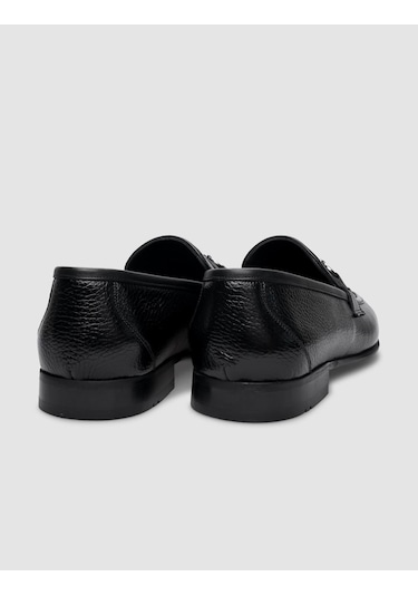Cabani %100 Hakiki Deri Siyah Tokalı Erkek Klasik Ayakkabı Siyah