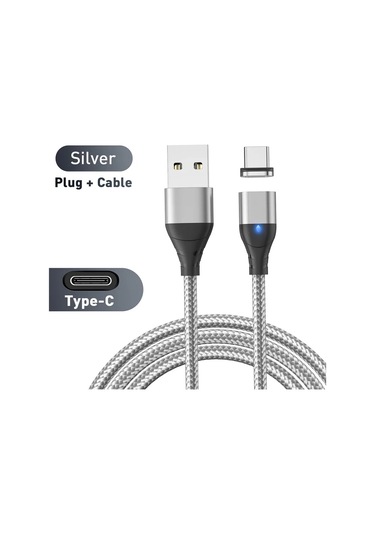 Lovebay3a Manyetik Şarj Kablosu Tip C/mikro Usb Süper Hızlı Iphone Uyumlu 15/14 Huawei Xiaomigökyüzü Mavi0,5 M