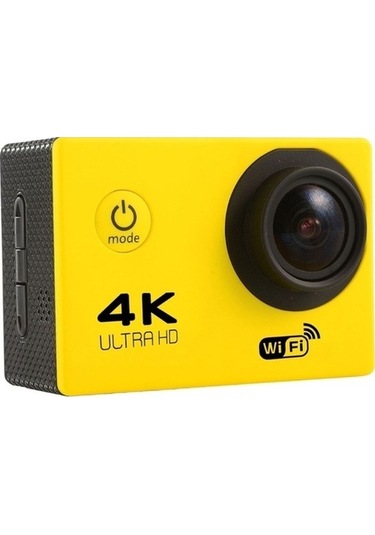 Ulzyvf F60 2.0 Ekran 170 Açılı Wifi Kamera, 64gb Destekli Su Geçirmez Sarı Sarı