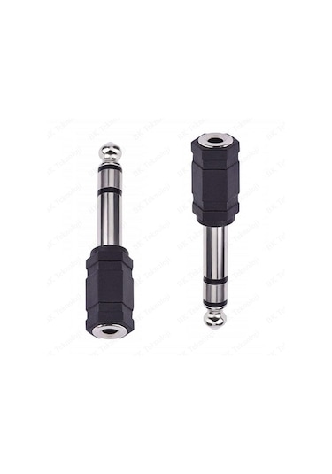 6.35mm Erkek - 3.5mm Dişi Stereo Kulaklık Ses Adaptörü Çevirici