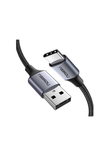 Novahub 0,5 M 3a Hızlı Şarj & Veri Aktarımı Usb 2.0 Tip-c Alüminyum Kabuk Kablo, Siyah