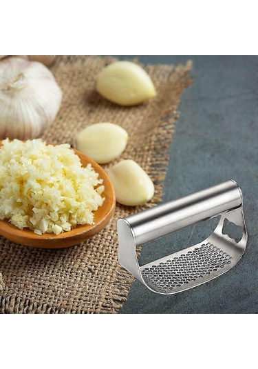 Paslanmaz Çelik Manuel Sarımsak Presi, Sarımsak Kıyma Saplı Sarımsak Ezici Sarımsak Doğrayıcı Mutfak Aletleri Sarımsak Parçalamak İçin Szrh A-g5 Siyah