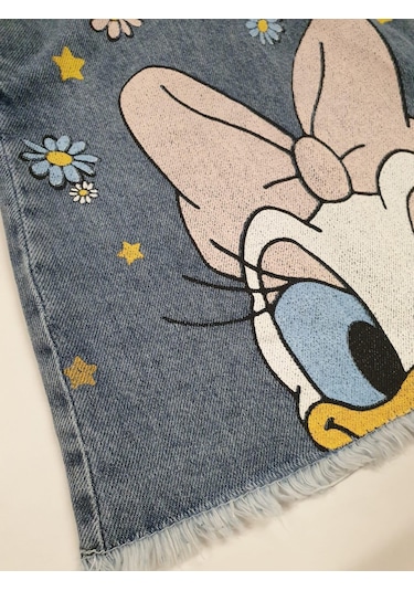 Çantalı Kız Çocuk Kot Slopet Elbise