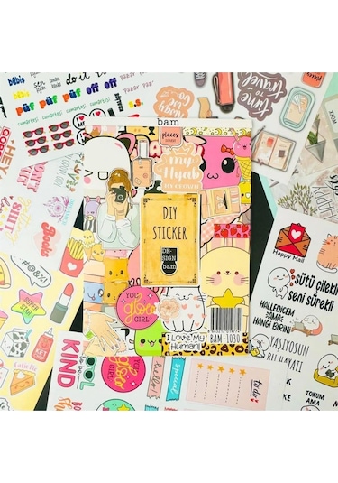 My Dıy Sticker Book 24 17 Cm 16 Sayfa Özel Tasarım Rengarenk Sticker Kitabı Çok Renkli