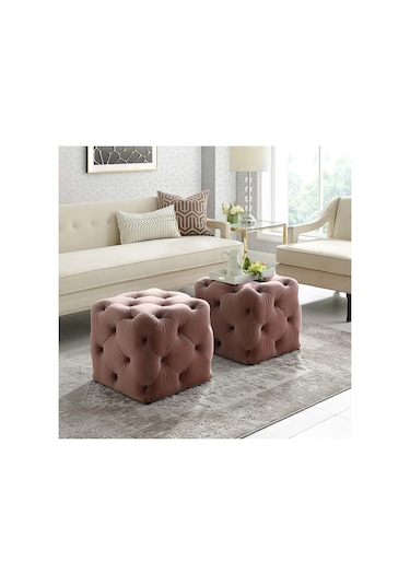 Deccostil Kapitoneli Kare Puf/Orta Sehpa/40Cm