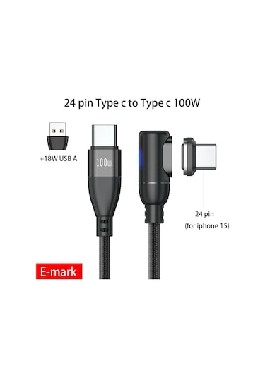 Snapbuy 100w Pd Manyetik Usb-c Kablo - Iphone Uyumlu 15, Samsung S23/s22, Macbook Hızlı Şarjbej1.8m