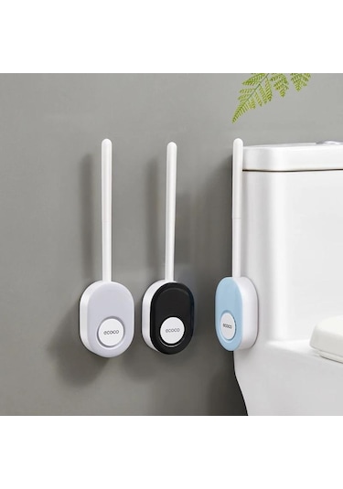 Gri Duvara Monte Tuvalet Fırçası Tutucu, Ölü Açı Yok Silikon Tuvalet Fırçası Seti Temizleme Fırçası Banyo Aksesuarları