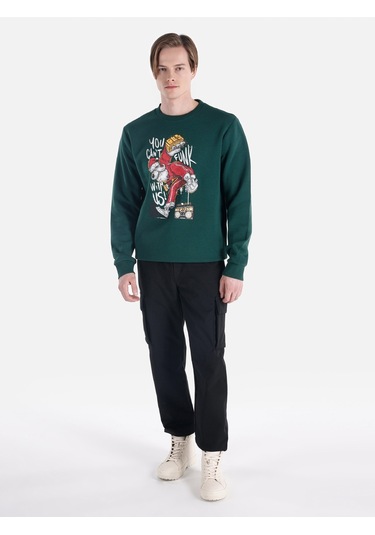 Colin's Colins Regular Fit Baskılı Yeşil Erkek Sweatshirt Cl1066430 Yeşil Colin's Colins Regular Fit Baskılı Yeşil Erkek Sweatshirt Cl1066430 Yeşil