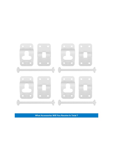 4 Takım 6 Inç T Tarzı Abs Kapı Mandalı Kilit Braketi Rv Kamp Römorku Giriş Kapısı Tutucu Beyaz