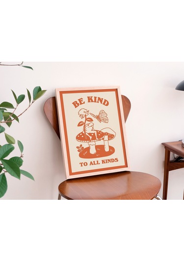 Nazik Olun Duvar, Mantar Dekoru, Sevimli Kurbağa