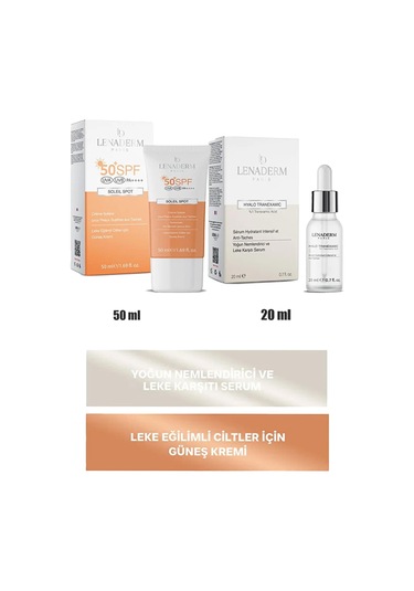 Lenaderm Hyalo Tranexamic Serum 20 Ml+lenaderm Soleil Spot Güneş Kremi 50 Ml