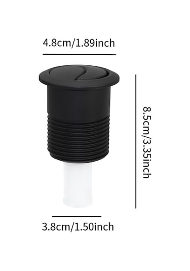 Trendooze Tuvalet Sifonlu Tank Düğmesi Çift Modern 45'e Siyah Siyah