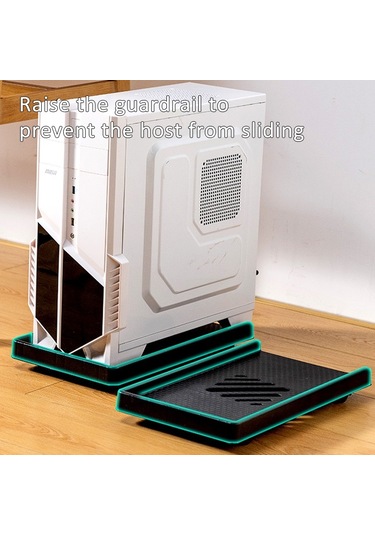 Sones Bilgisayar Ana Bilgisayar Braketi Masaüstü Şasi Mobil Tepsi Tabanı Yükseltme Rafı Makaralı, Özellikler: Evrensel Tekerlek + Düz Tekerlek