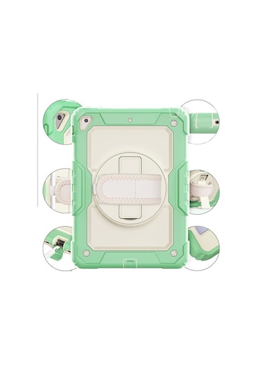 Apple Uyumlu iPad Air 1 9.7" Kılıf Renkli Strap Zırh Case A1474 A1475 A1