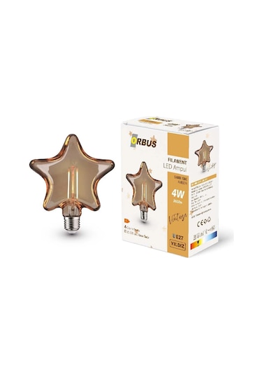 Orbus Yıldız Filament Led Ampul Amber E27 360lm